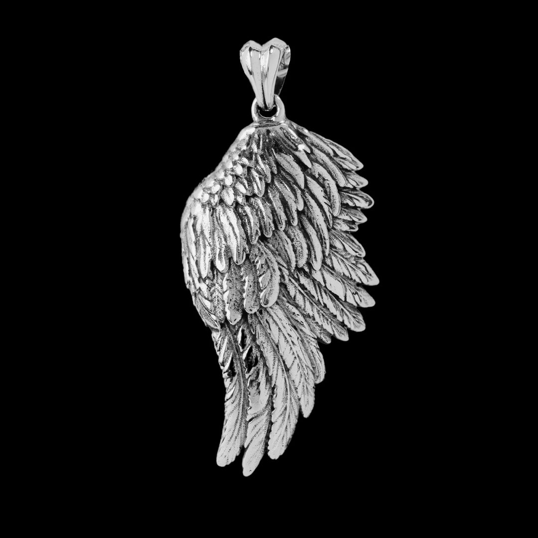 Silver Angel Wing Pendant L