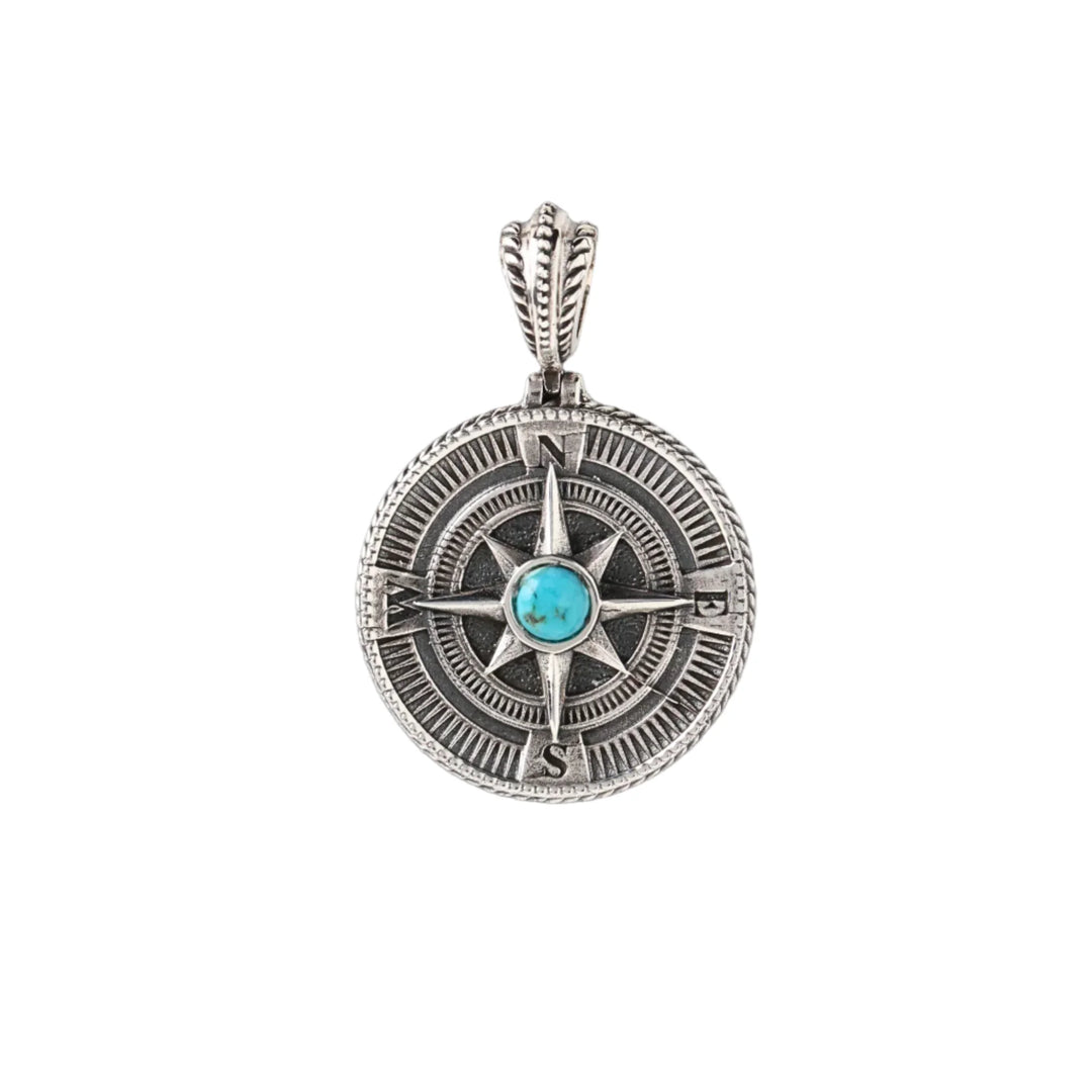 Silver Compass Pendant