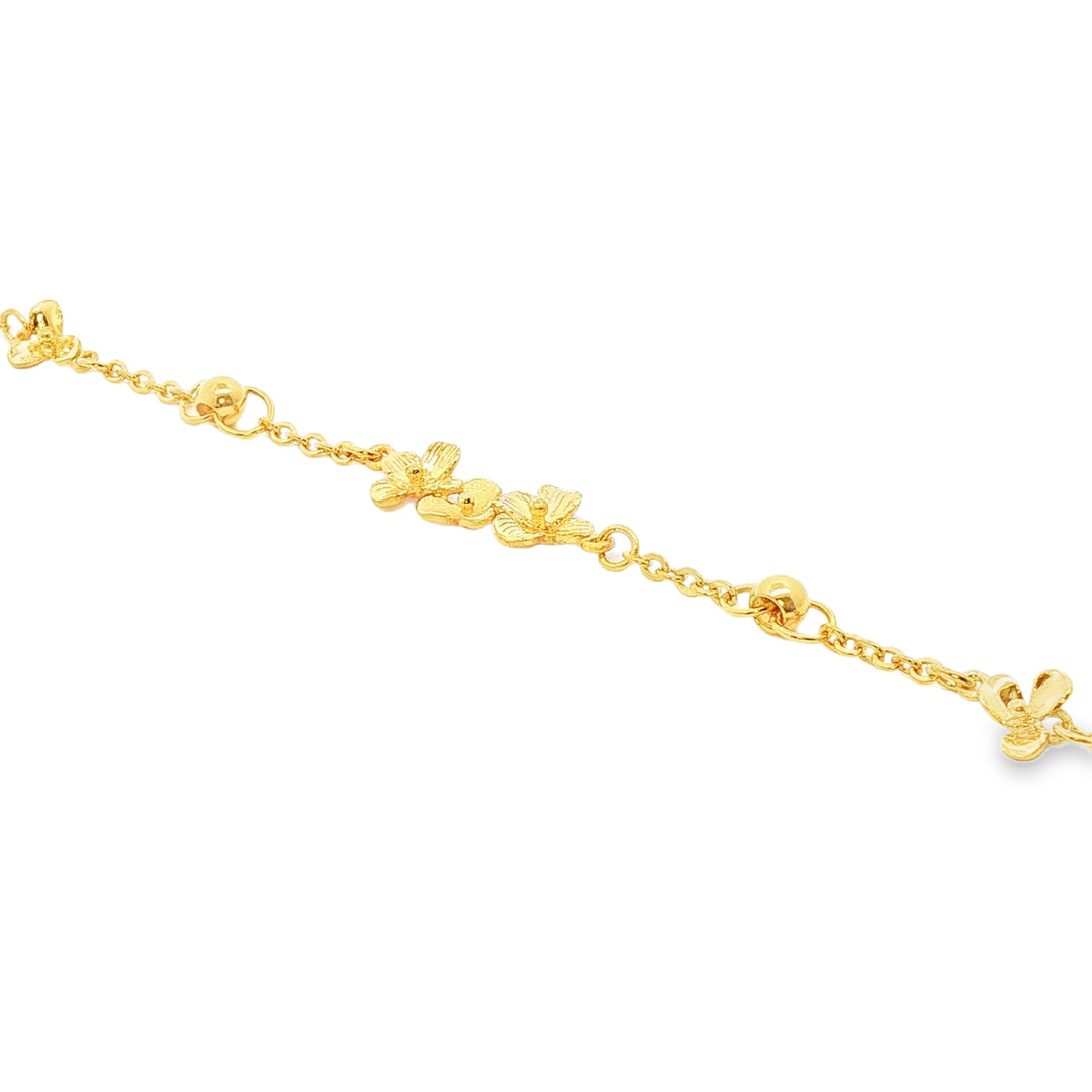 24k Gold Floral Bracelet