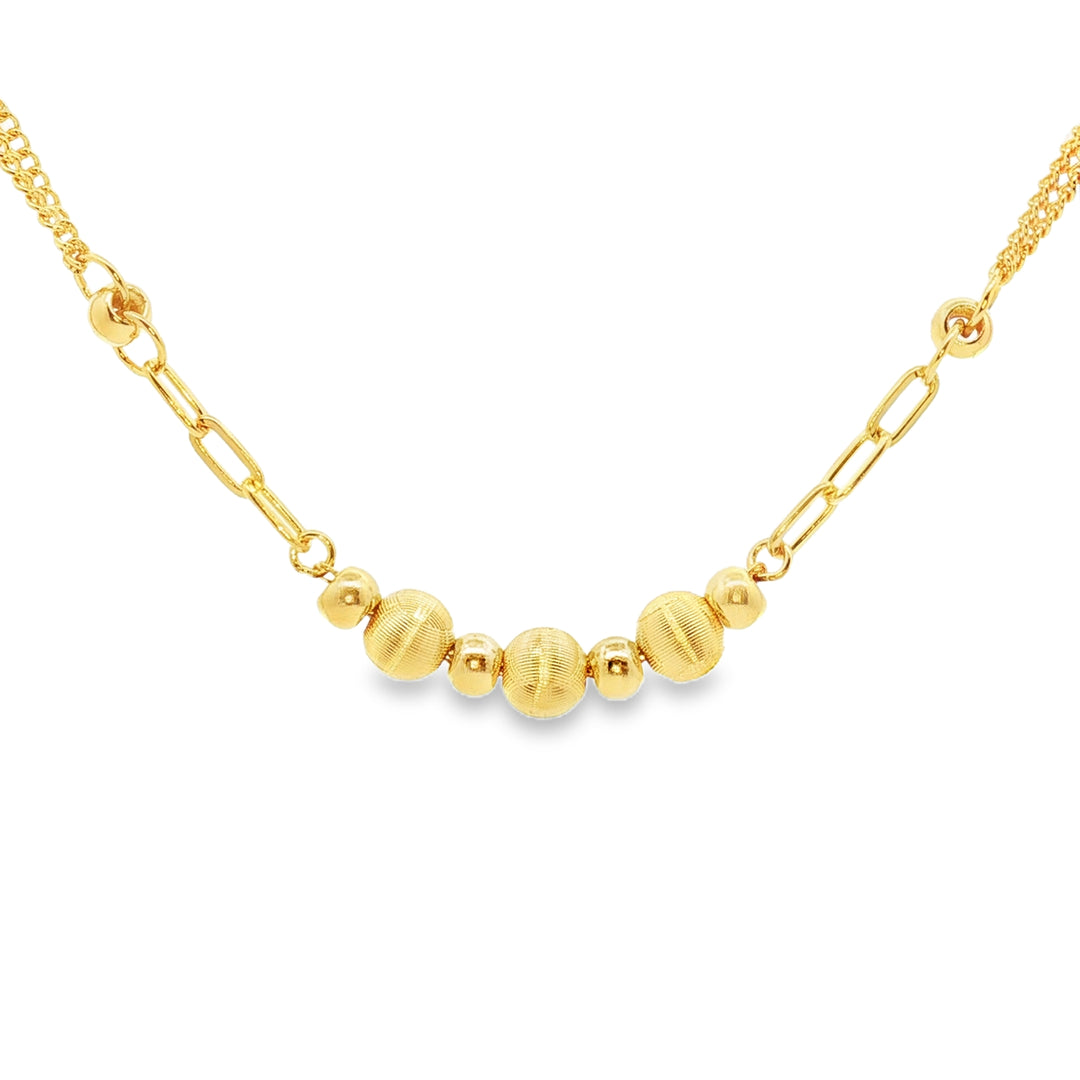 24k Gold Sphere Bead Chain Bracelet