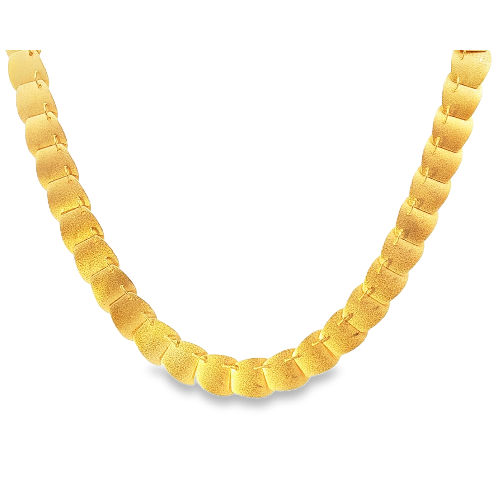24k Gold Disc Link Chain Necklace