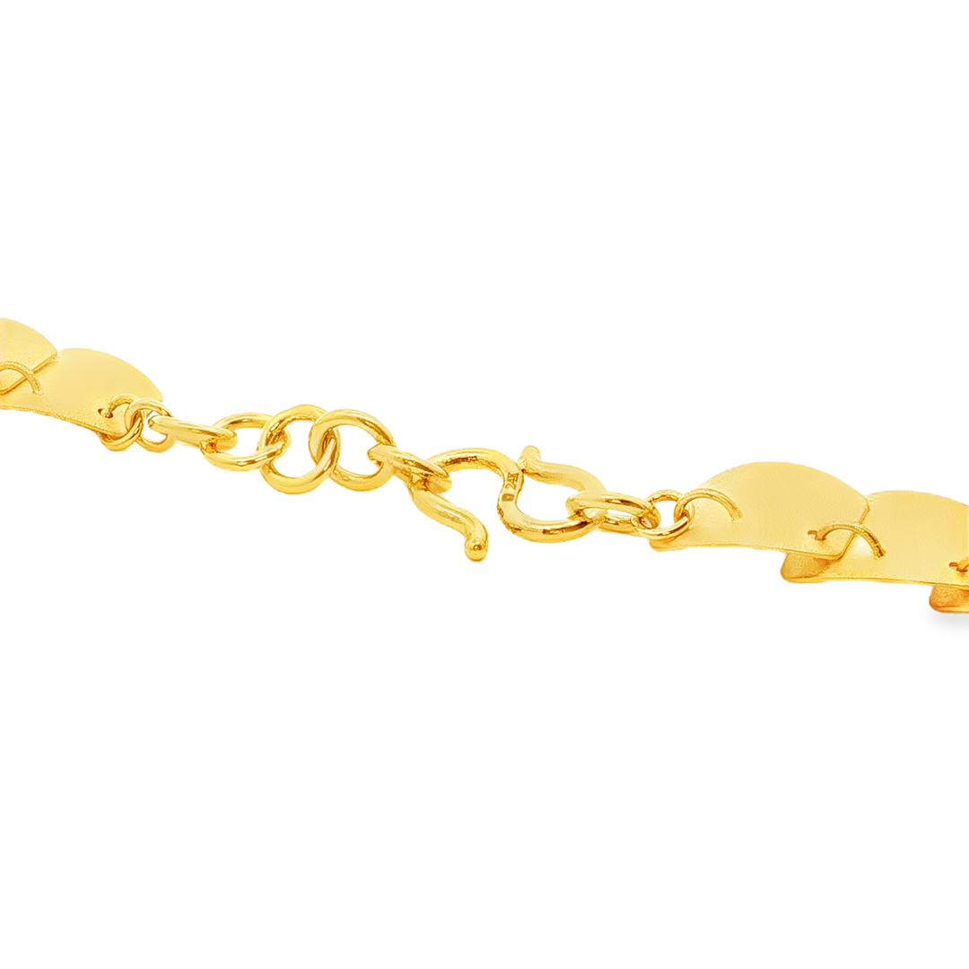 24k Gold Disc Link Chain Necklace
