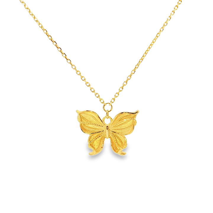 24k Gold Butterfly Charm Necklace