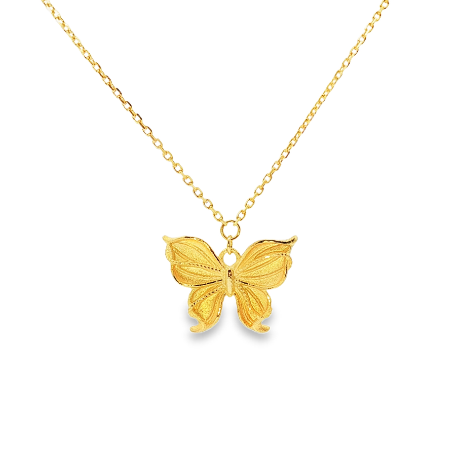 24k Gold Butterfly Charm Necklace