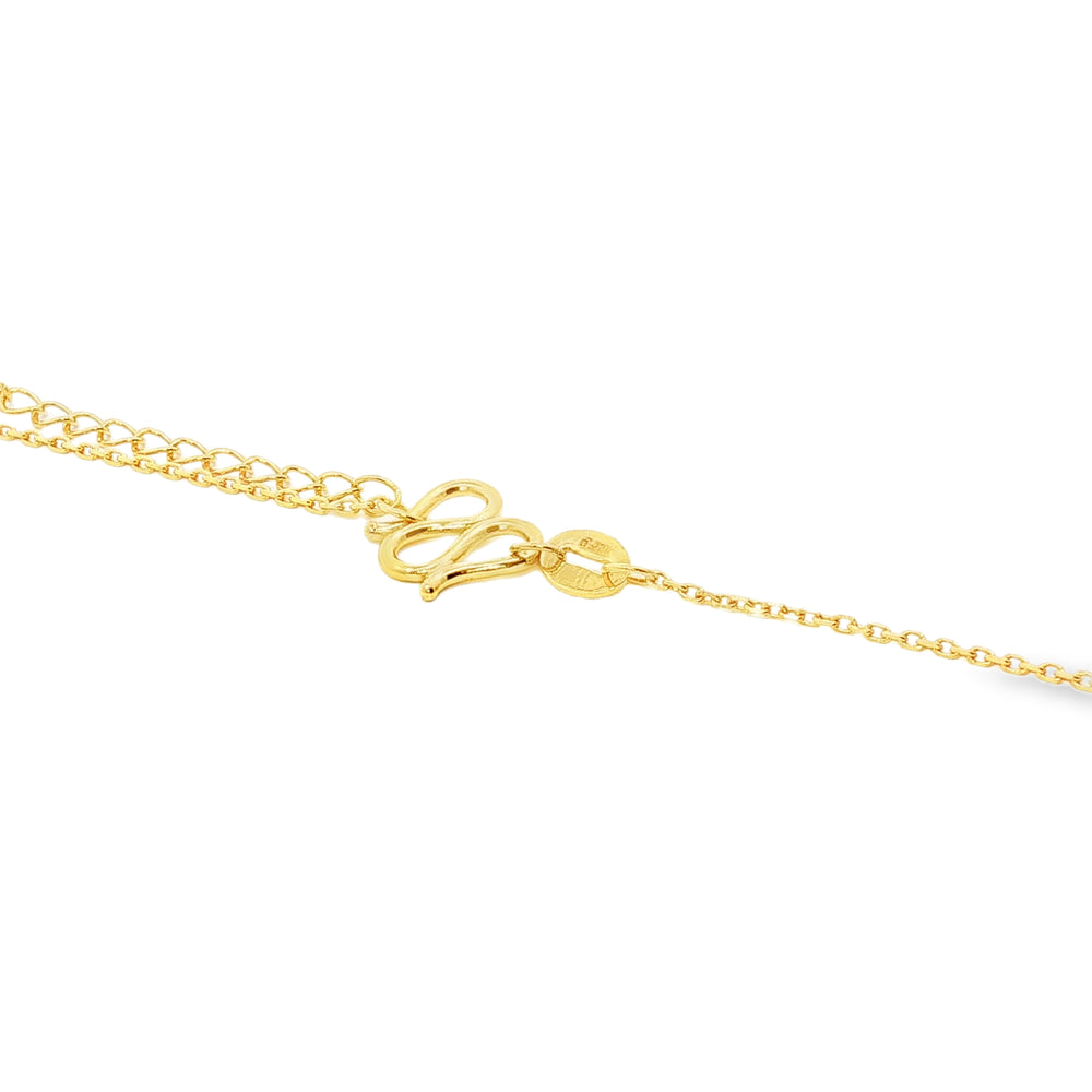 24k Gold Modern LInked Pendant Chain Necklace