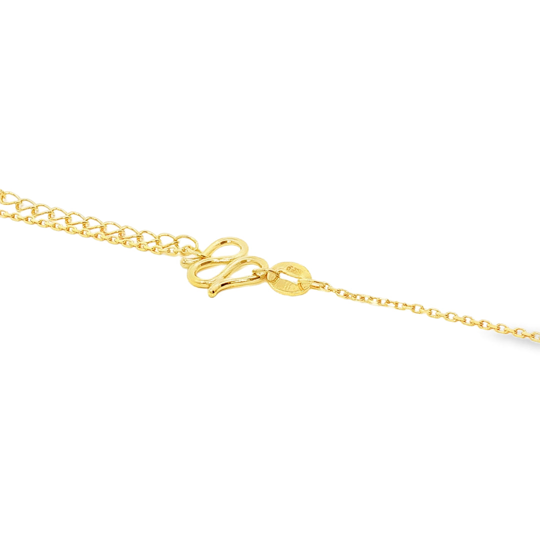 24k Gold Modern LInked Pendant Chain Necklace