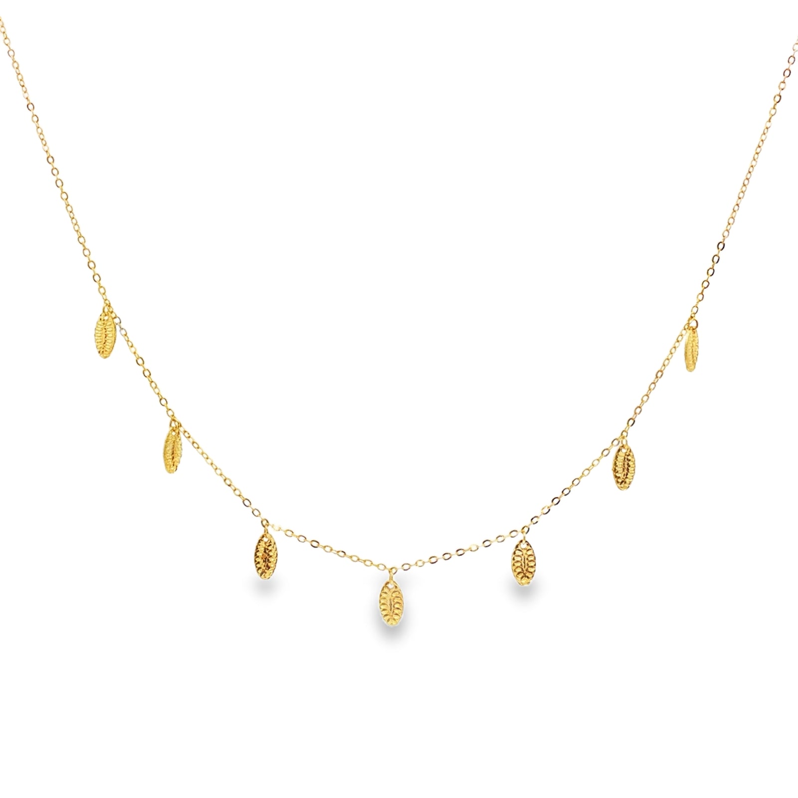 24k Gold  Leaf-Pendant Chain Necklace