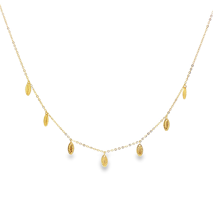 24k Gold  Leaf-Pendant Chain Necklace