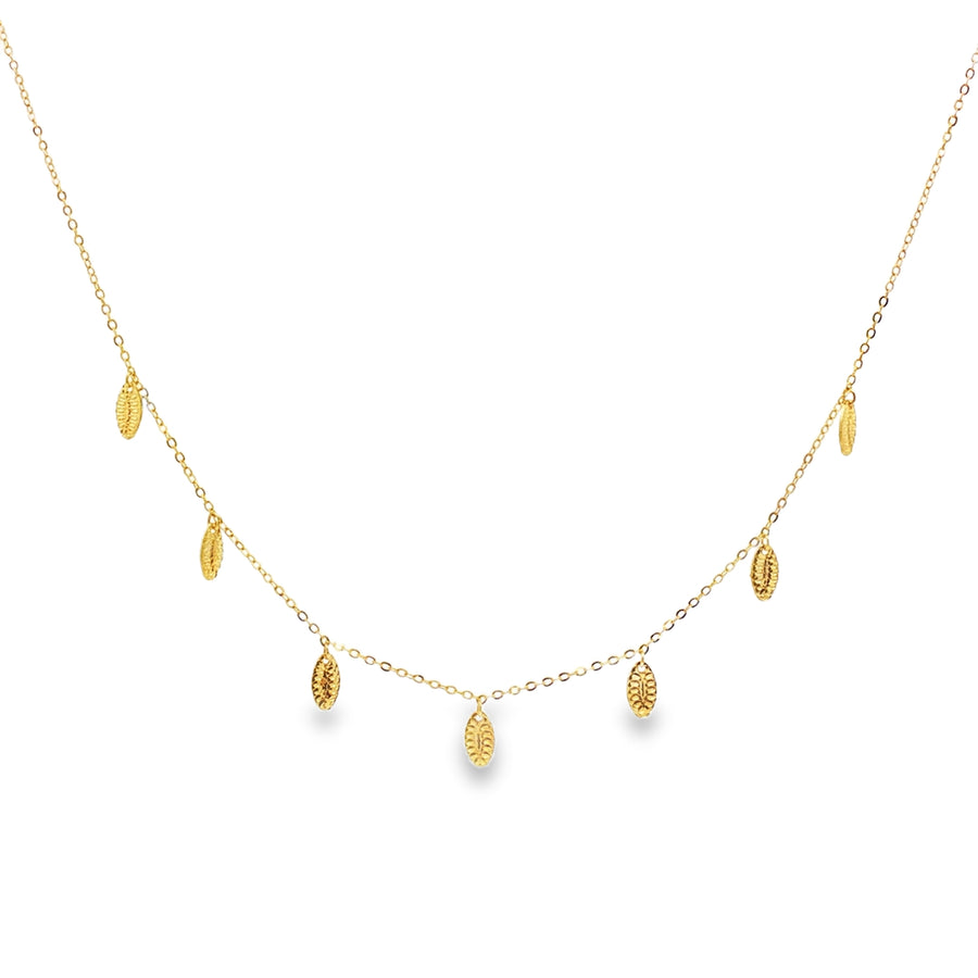 24k Gold  Leaf-Pendant Chain Necklace