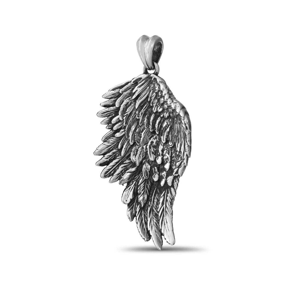 Silver Angel Wing Pendant L