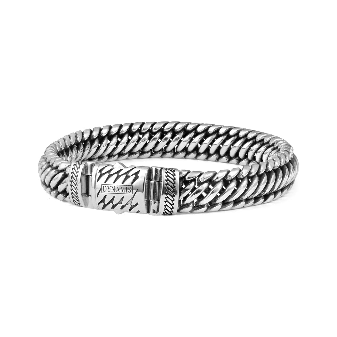 The Rattler X - Heavy Woven Snake Silver 2.0 Bracelet