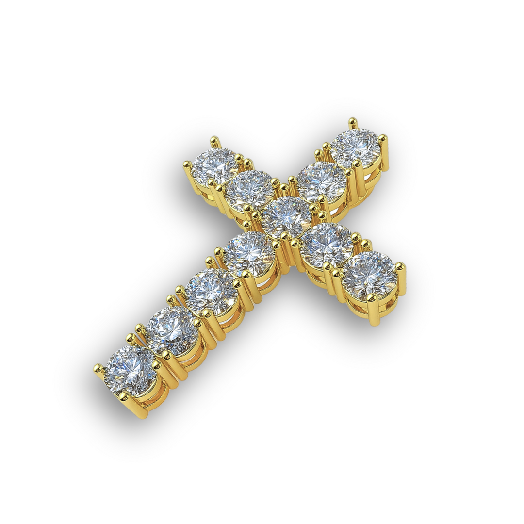 gold and diamond cross pendant without chain 