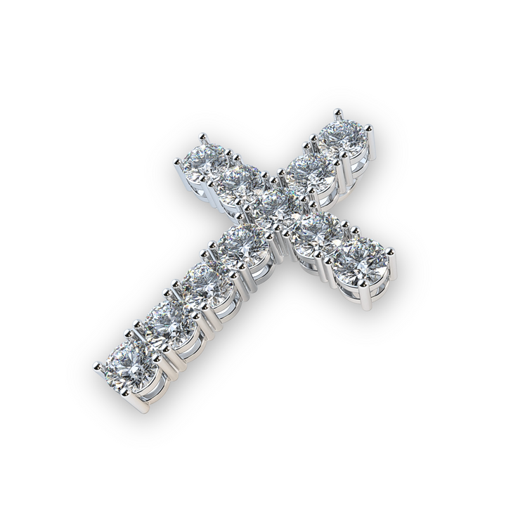 White gold and diamond cross pendant without chain
