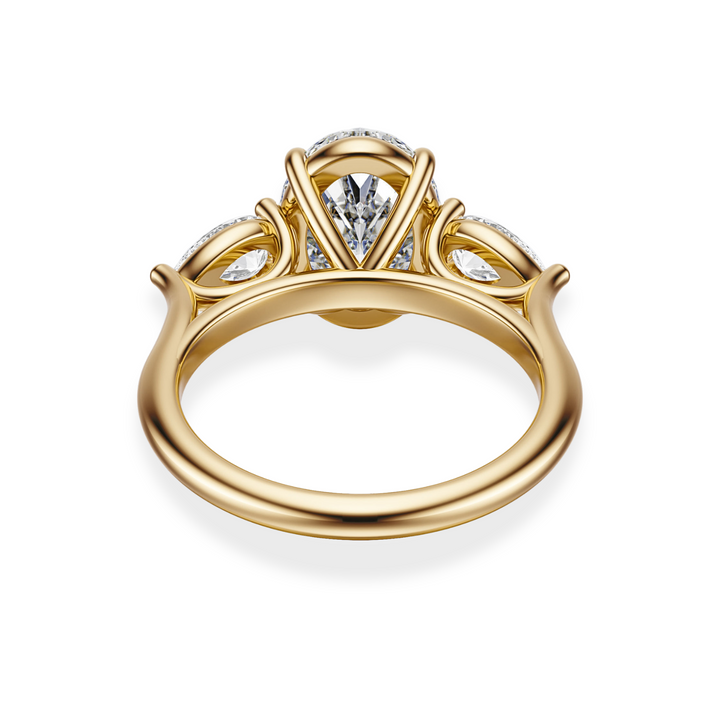 The Aurora – Oval & Pear Diamond Ring in 18K Gold