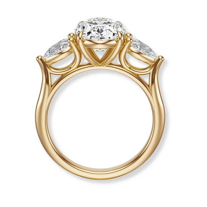 The Aurora – Oval & Pear Diamond Ring in 18K Gold