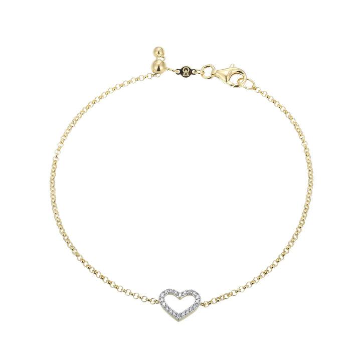 Gold Open Heart Bolo Bracelet