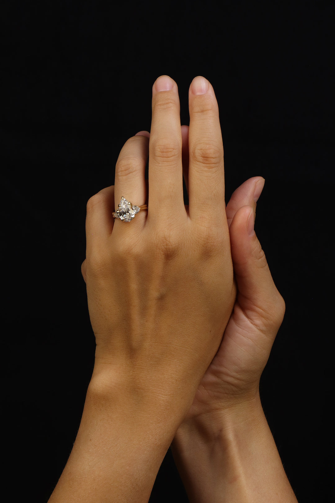 The Eternal Flame – 3ct Pear & Heart Diamond Ring in 18K Gold