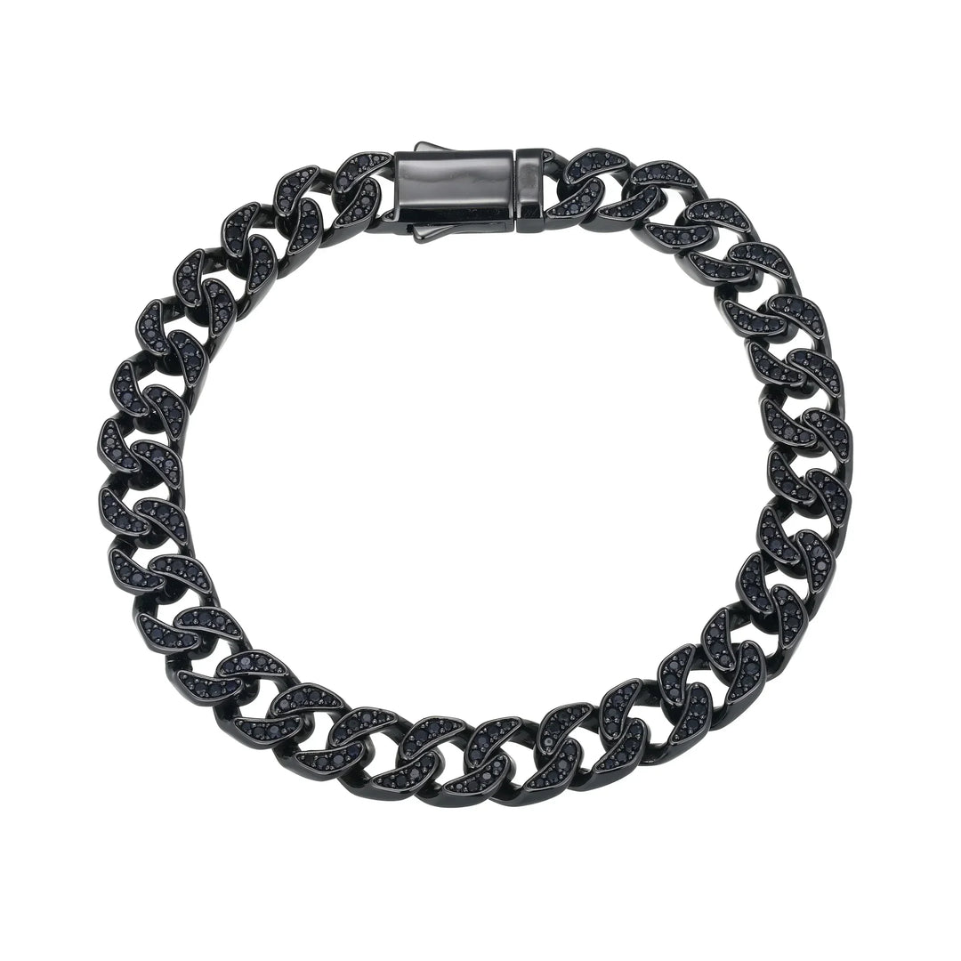 Links Genuine Black Sapphire Gunmetal-Plated Sterling Silver Bracelet