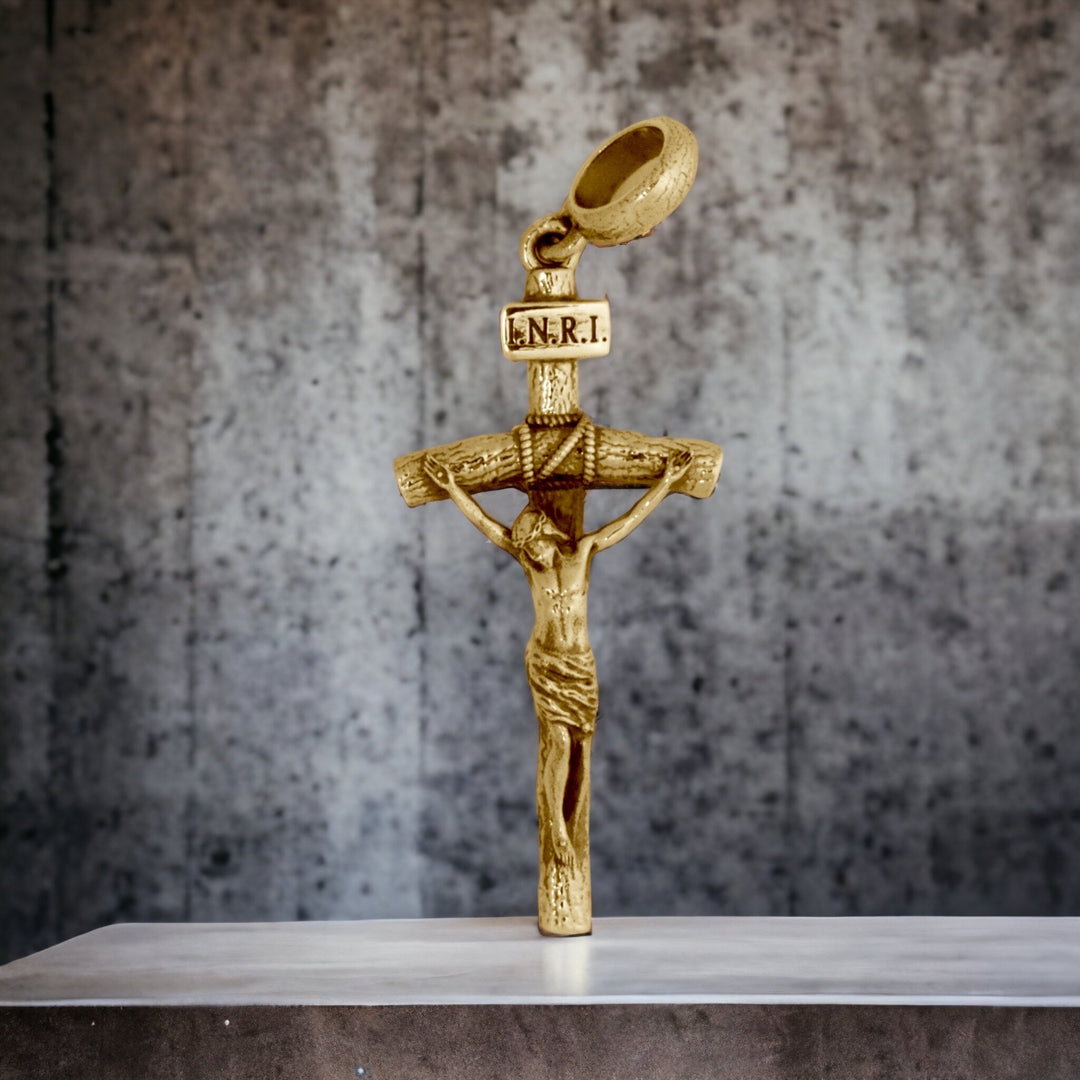 14k Yellow Gold Catholic Cross