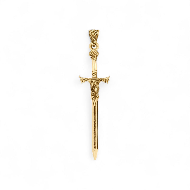14k Yellow Gold Sword Pendant
