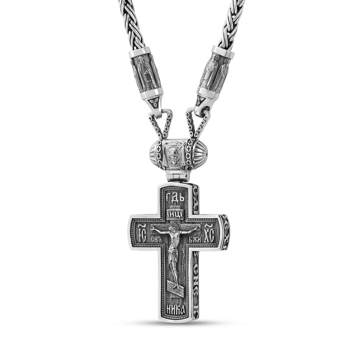Silver Orthodox cross necklace