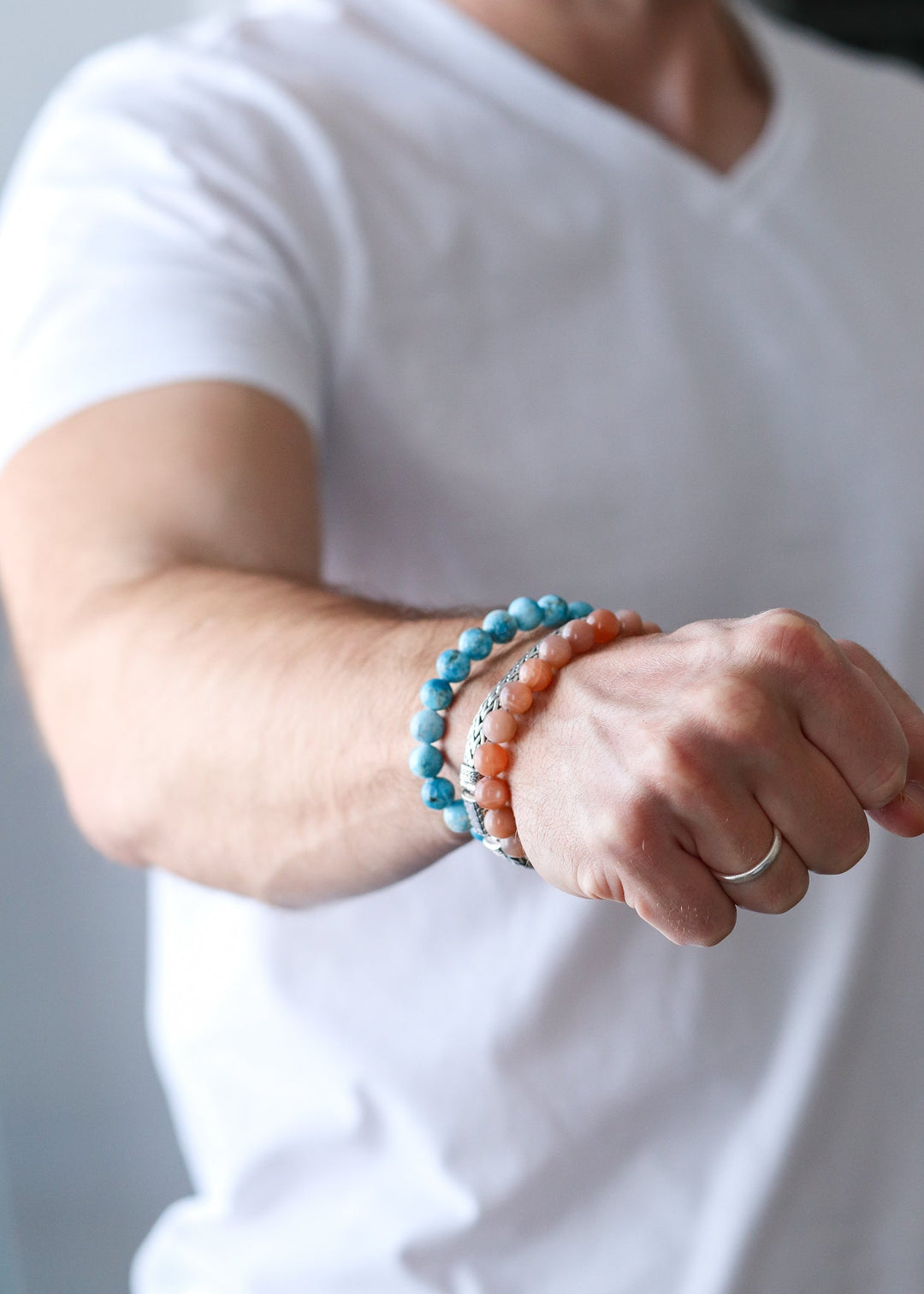 Peach Moonstone bracelet