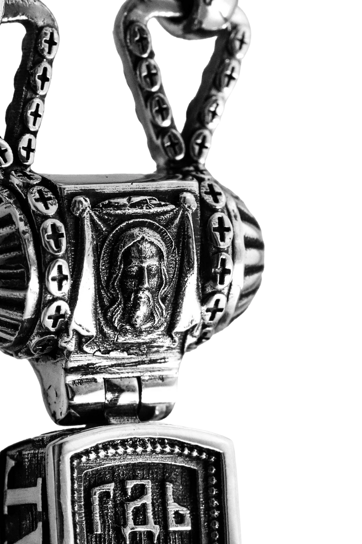 Silver Orthodox cross necklace