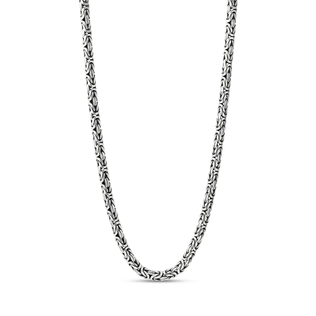 Heavy silver byzantine necklace (5 mm)