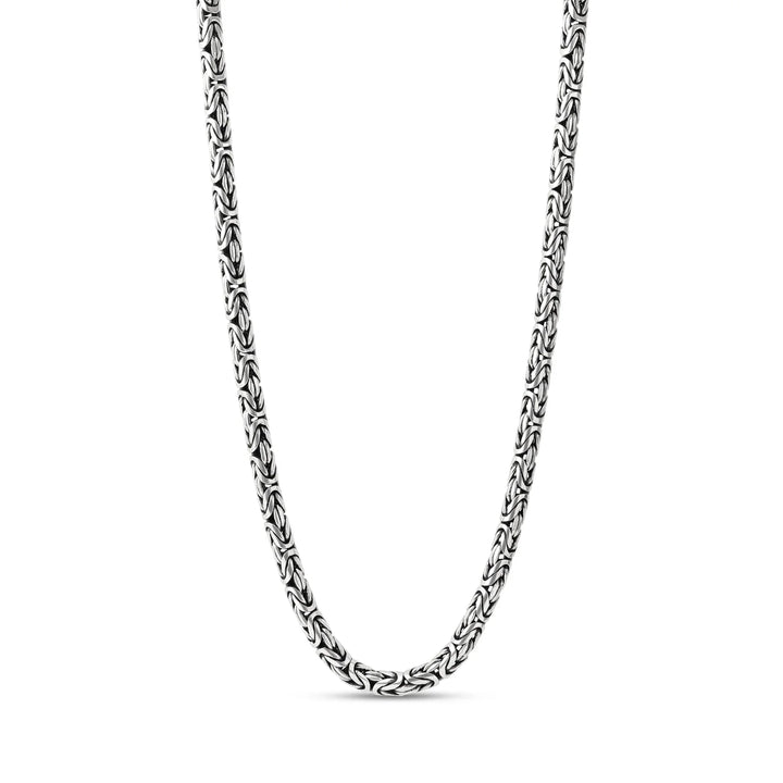 Heavy silver byzantine necklace (5 mm)