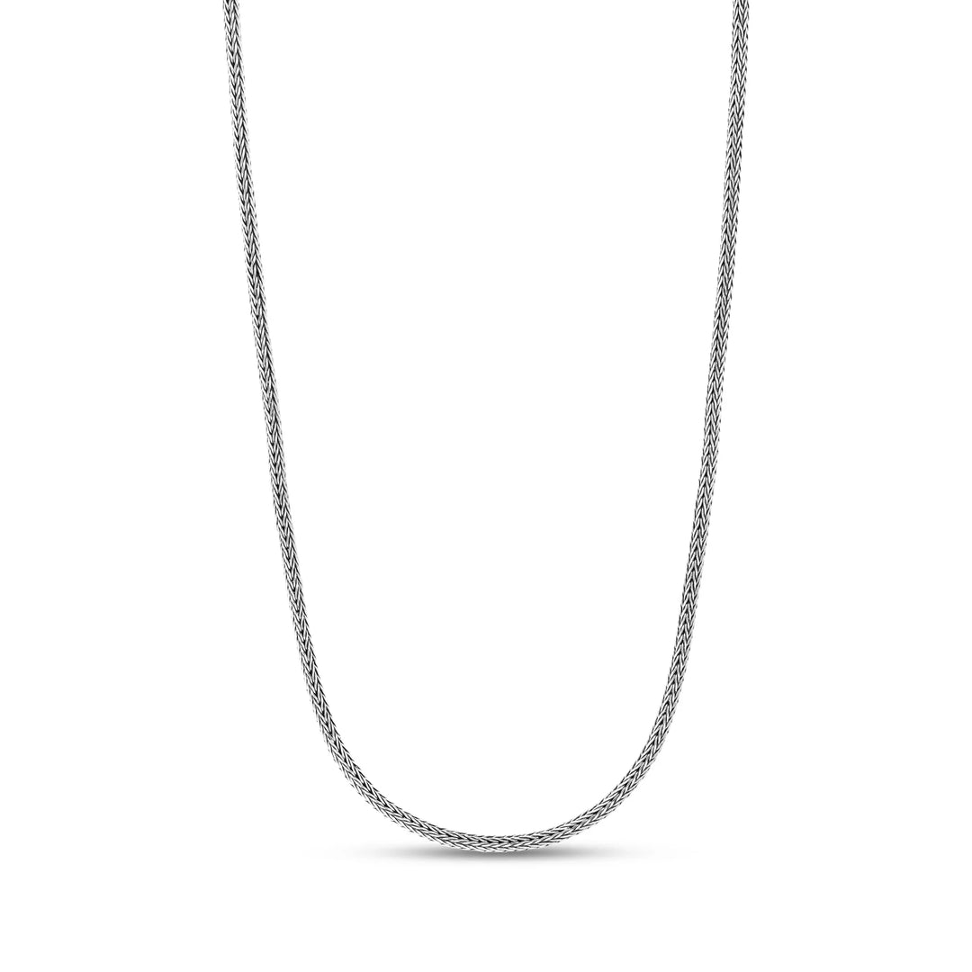 Foxtail Silver Necklace with hook clasp (2.5 mm)