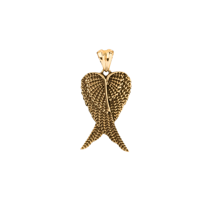 14k Yellow Gold Angel Wings Pendant