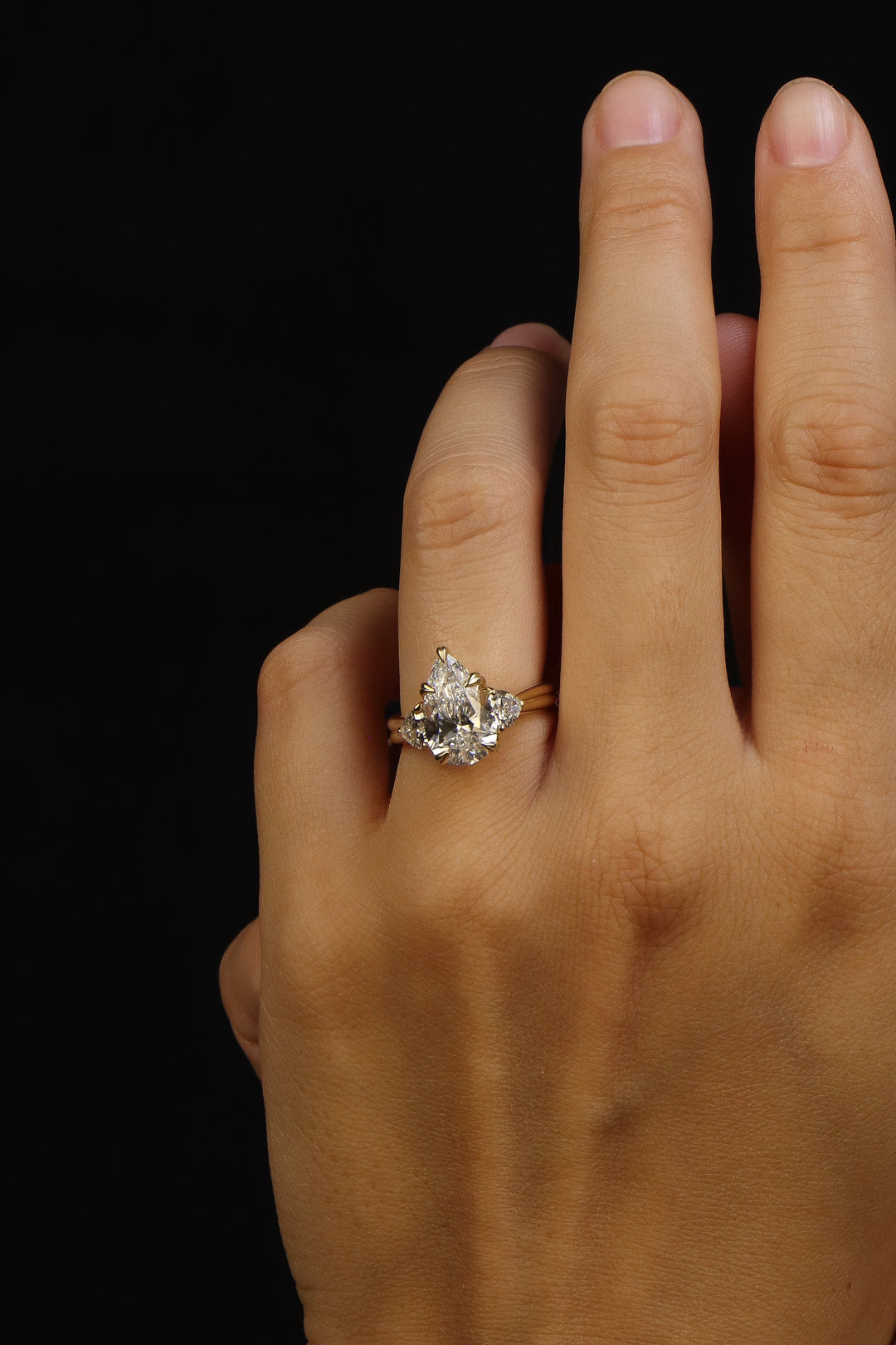 The Eternal Flame – 3ct Pear & Heart Diamond Ring in 18K Gold