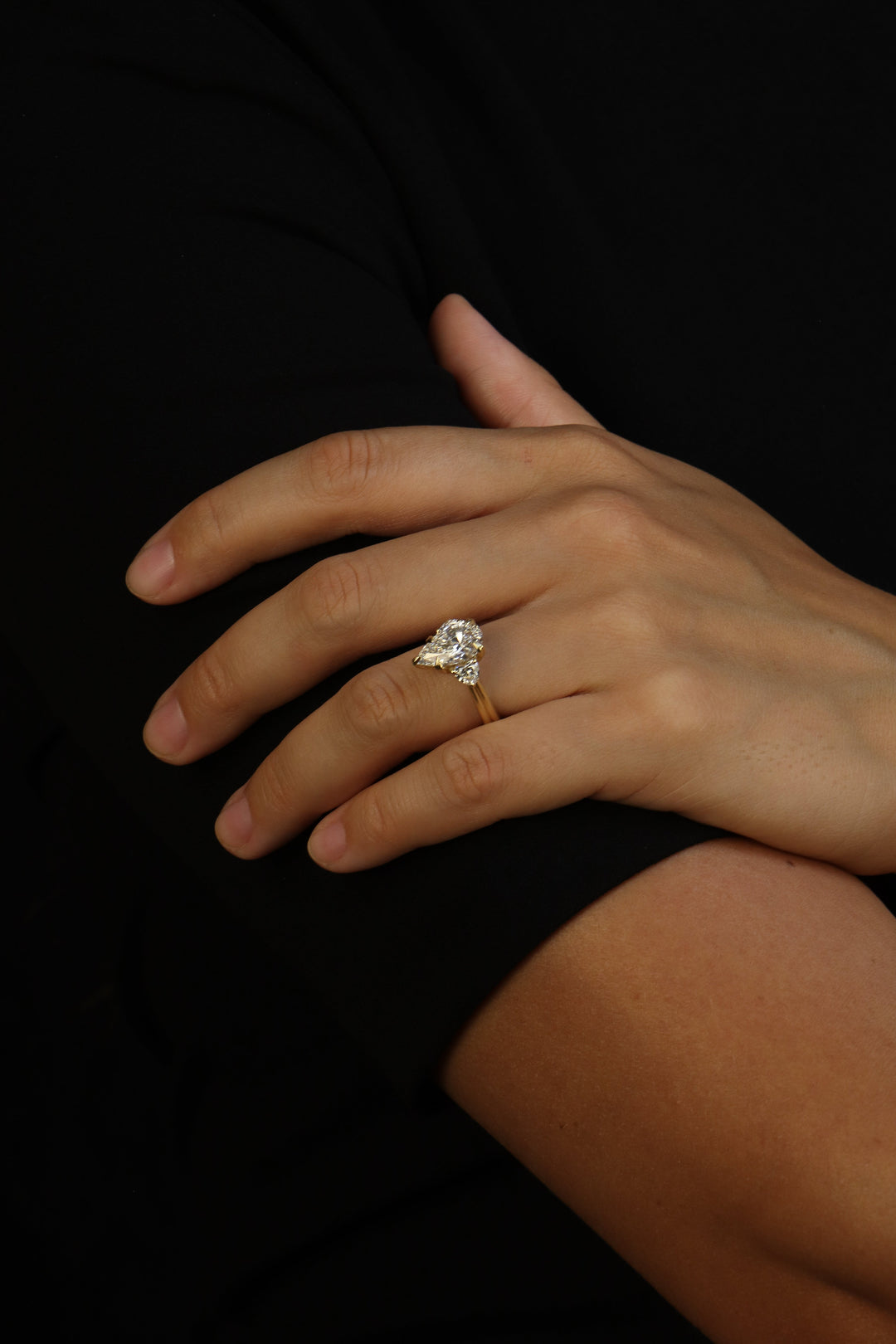 The Eternal Flame – 3ct Pear & Heart Diamond Ring in 18K Gold