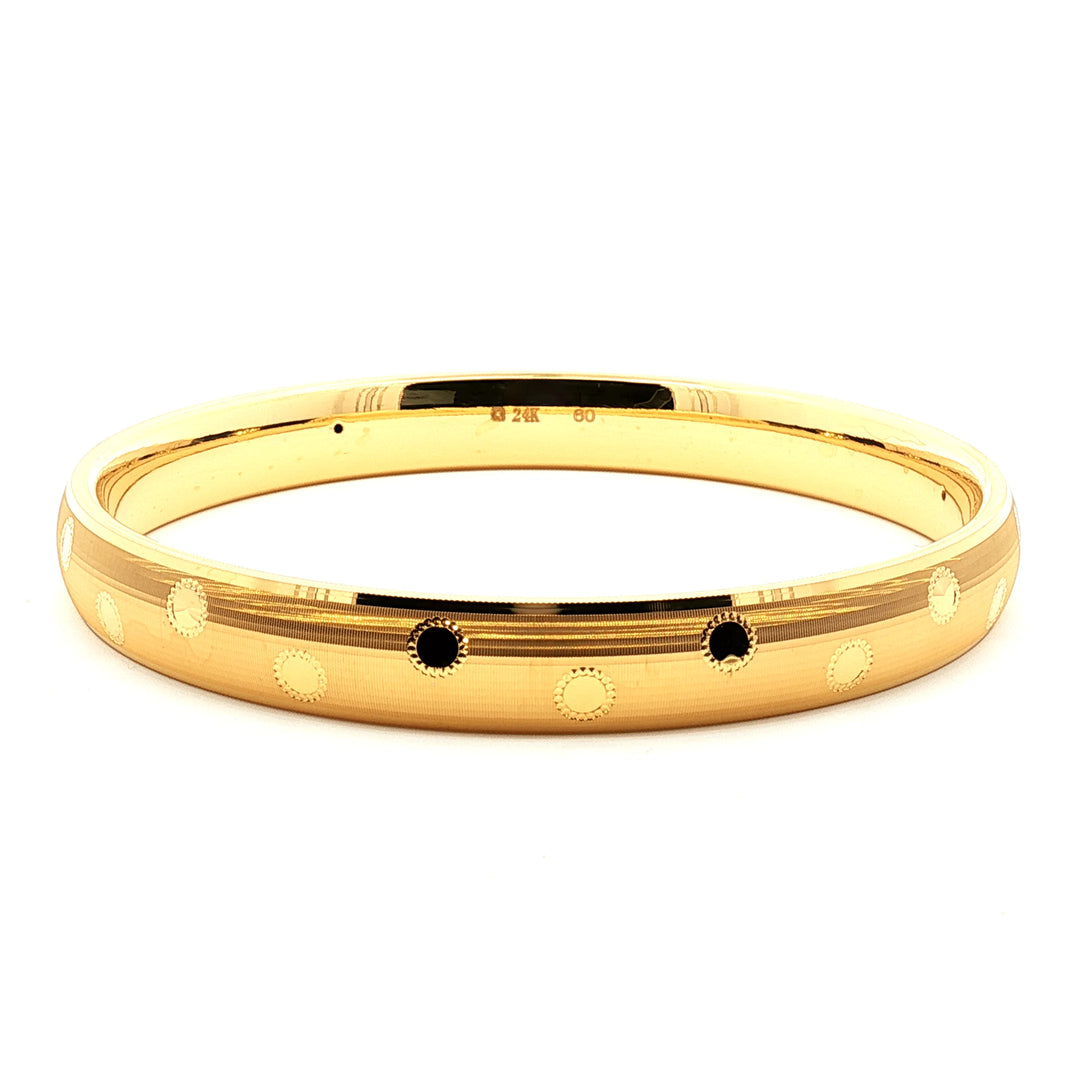 24k Gold Bracelet Circle Accented