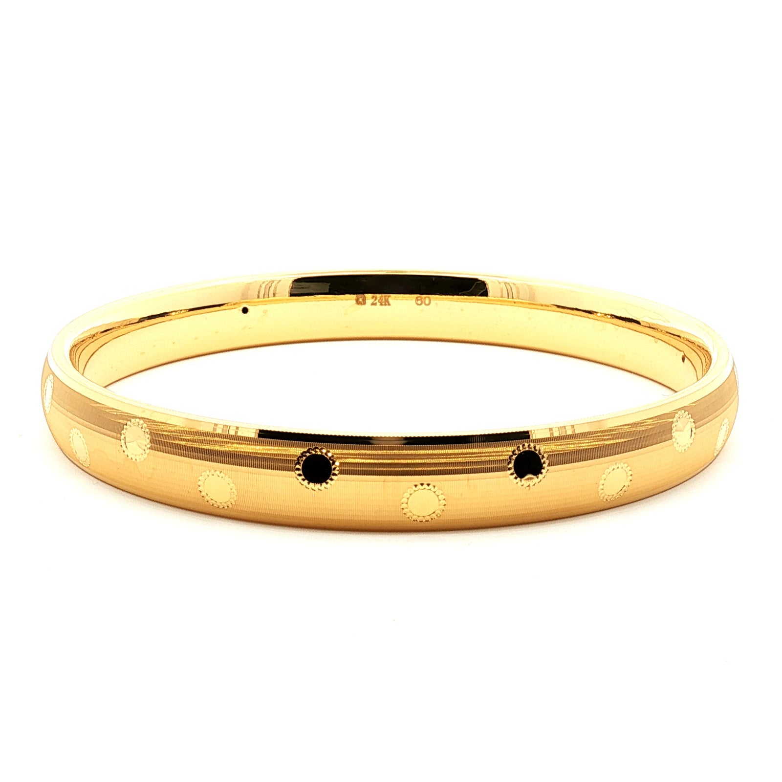 24k Gold Bracelet Circle Accented