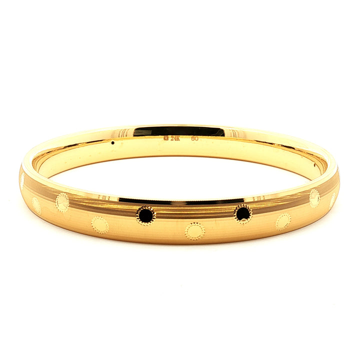 24k Gold Bracelet Circle Accented