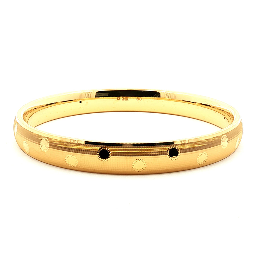 24k Gold Bracelet Circle Accented
