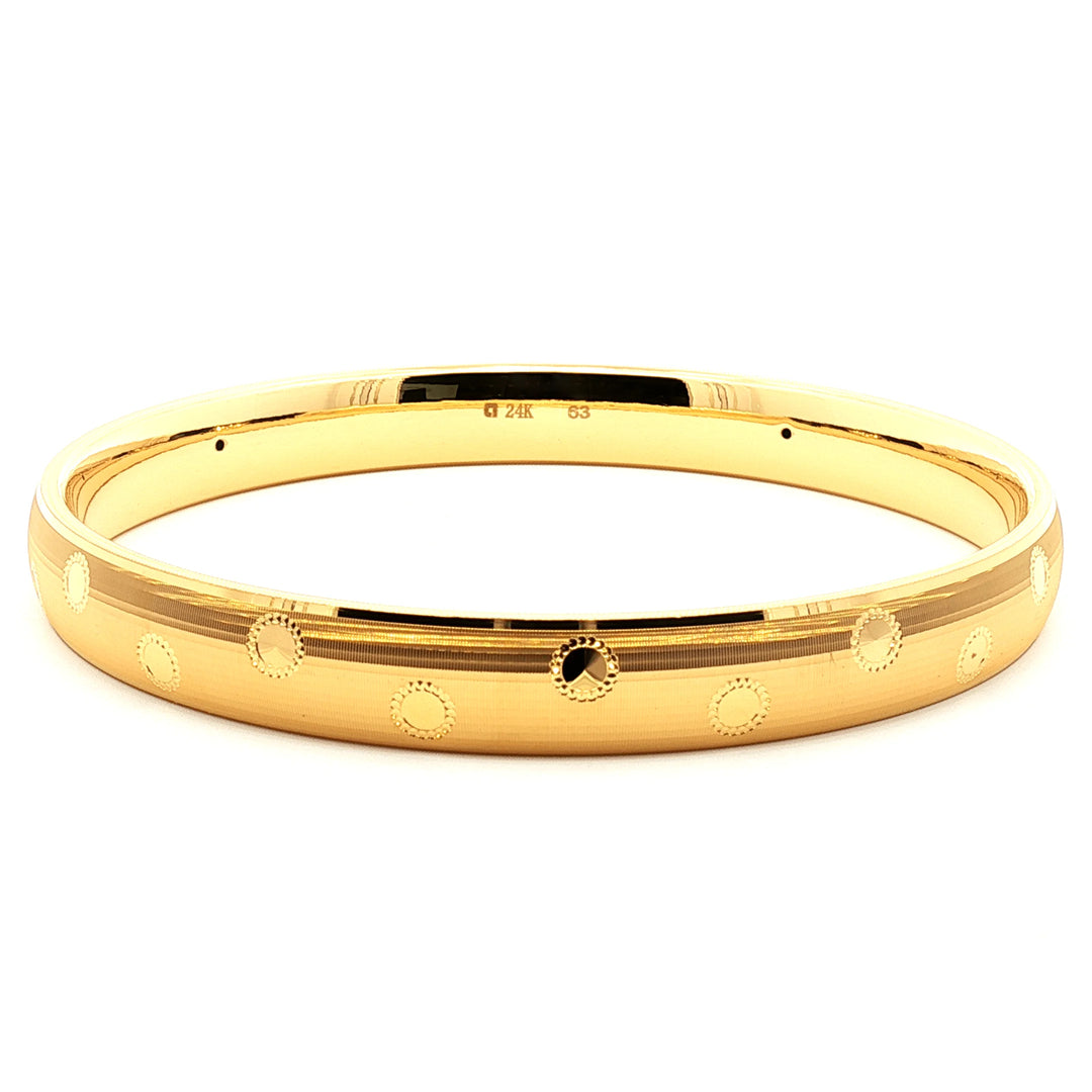 24k Gold Bracelet Circle Accented