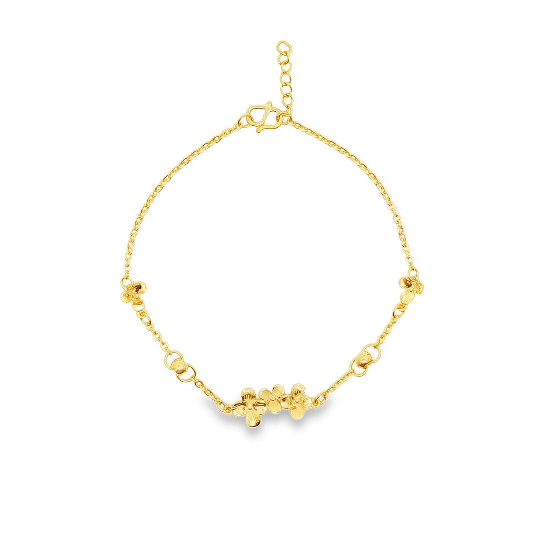 24k Gold Floral Bracelet