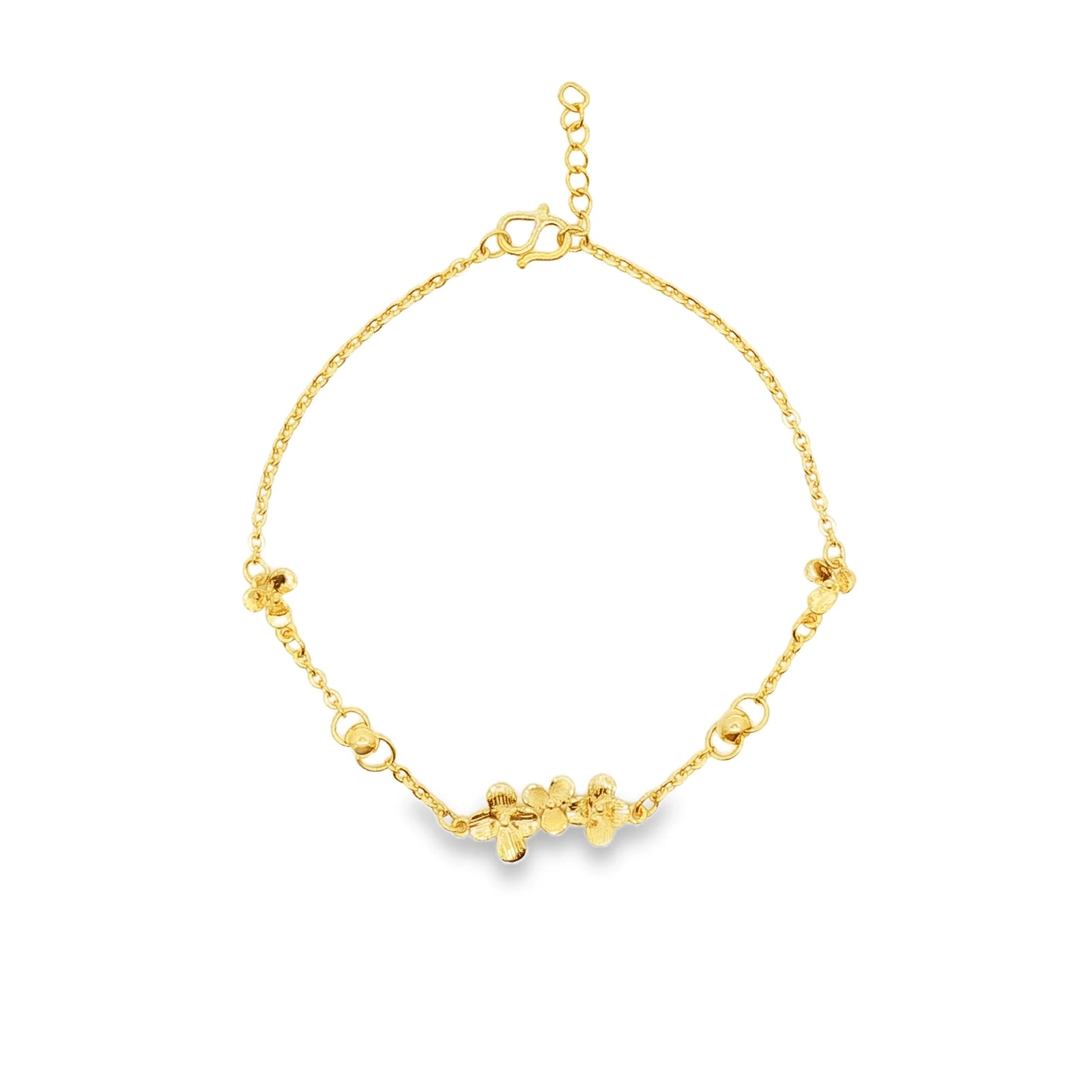 24k Gold Floral Bracelet