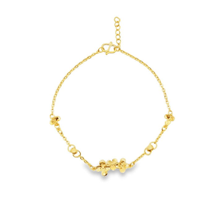 24k Gold Floral Bracelet