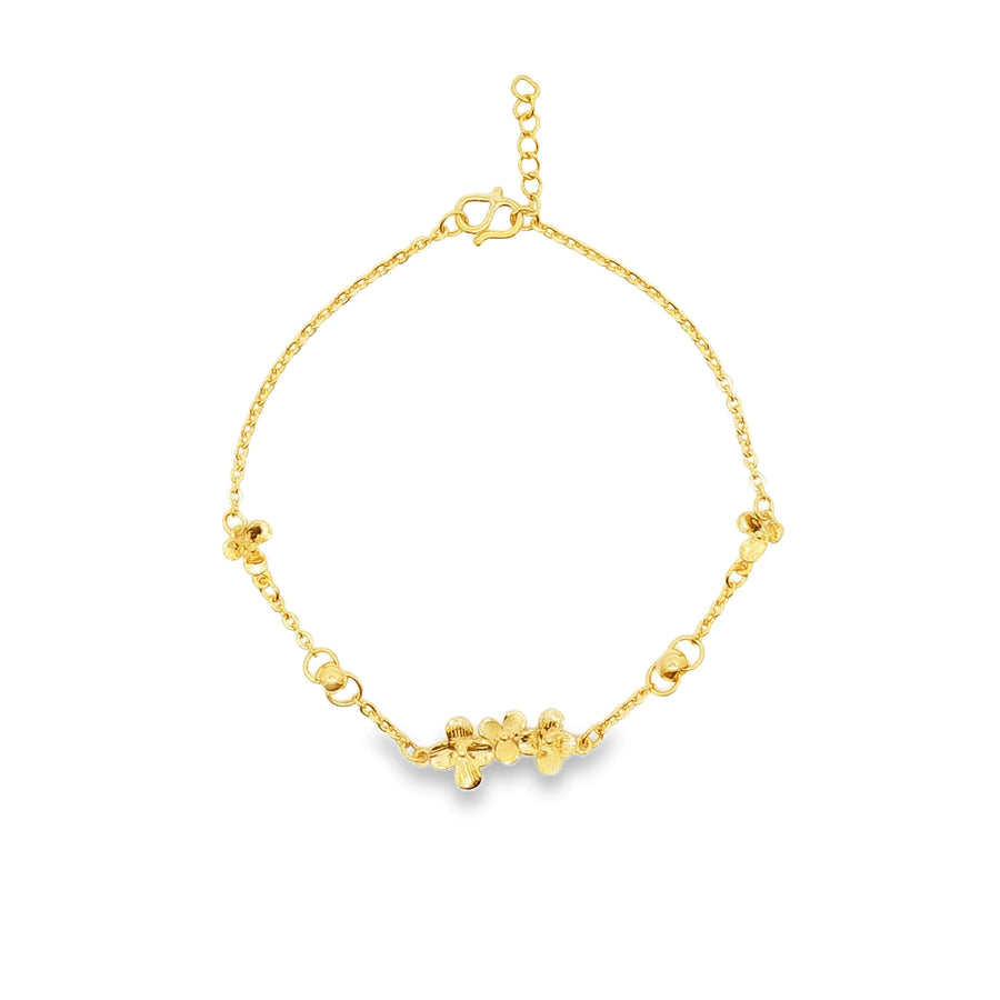24k Gold Floral Bracelet