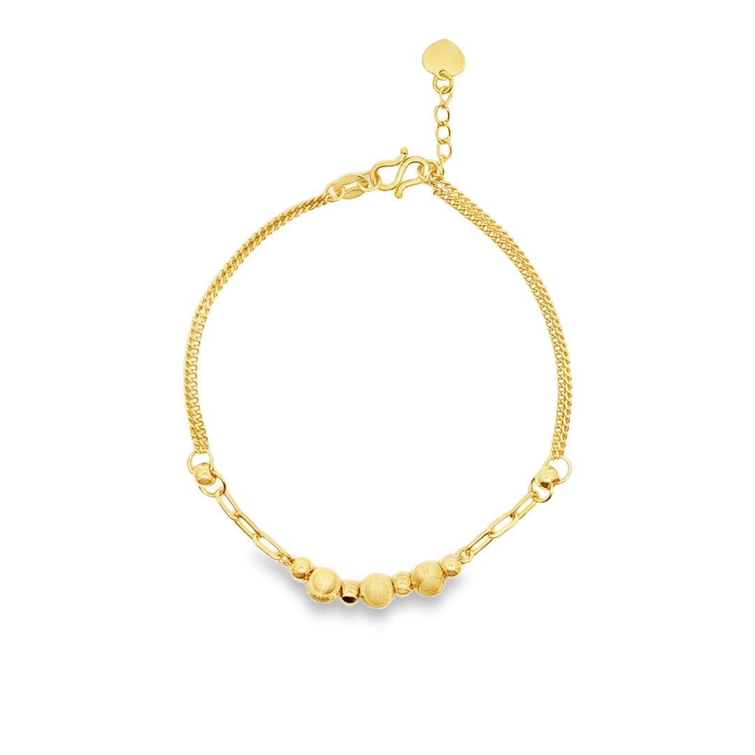 24k Gold Sphere Bead Chain Bracelet
