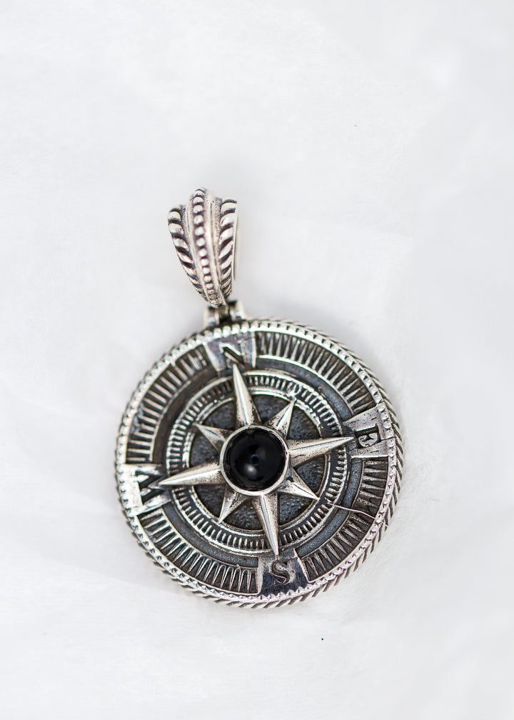 Silver Compass Pendant
