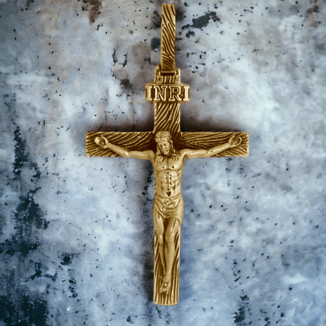 14k Yellow Gold Catholic Cross