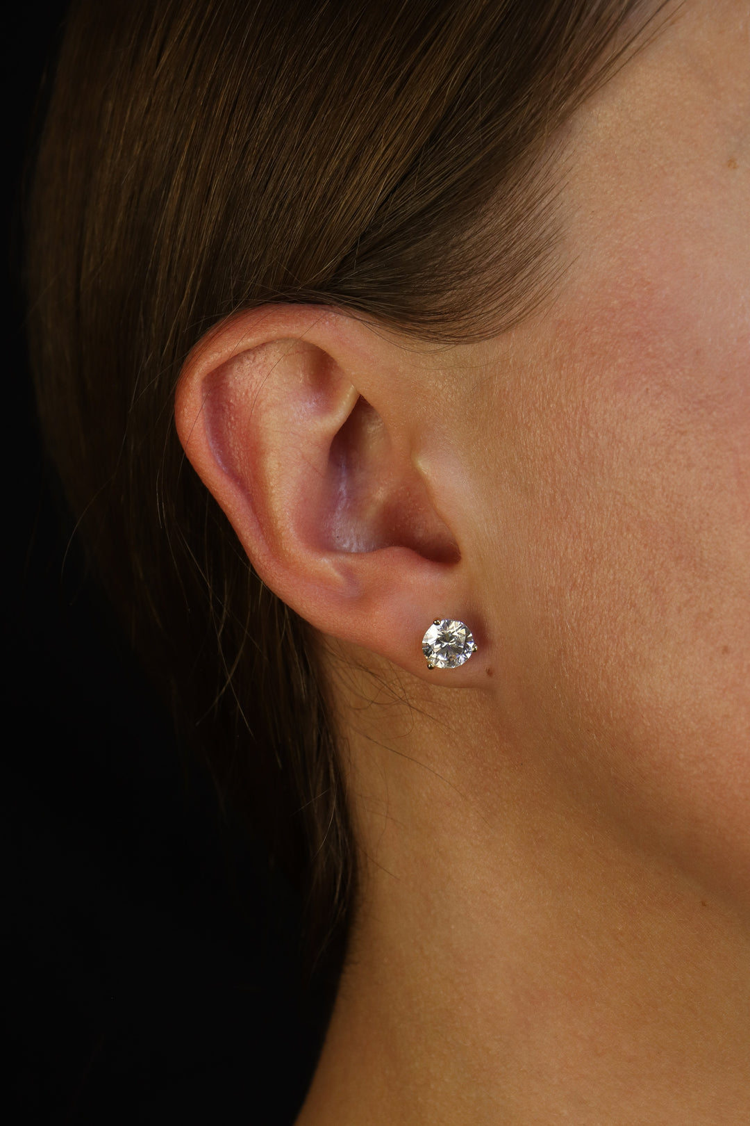 3 Carat Lab Diamond Stud Earrings in 18K Yellow Gold