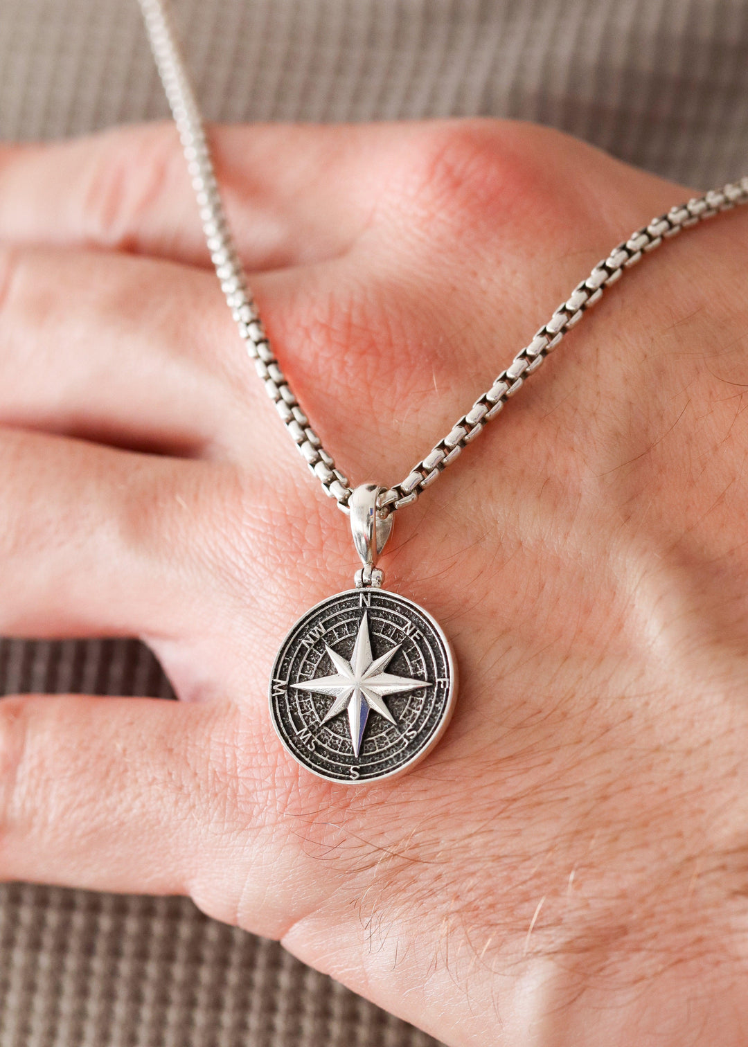 Silver Compass Pendant