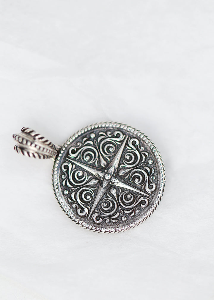 Silver Compass Pendant