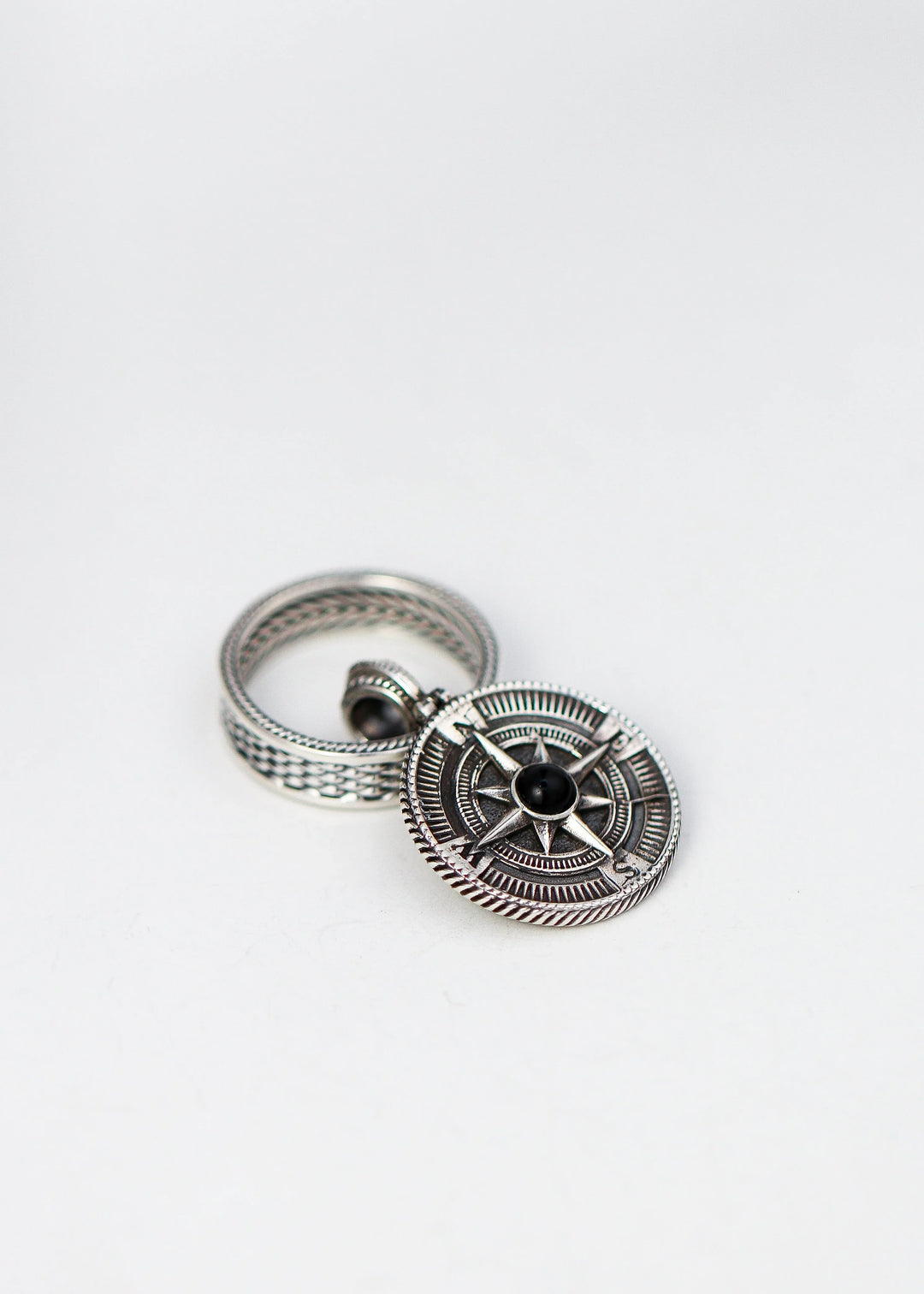 Silver Compass Pendant