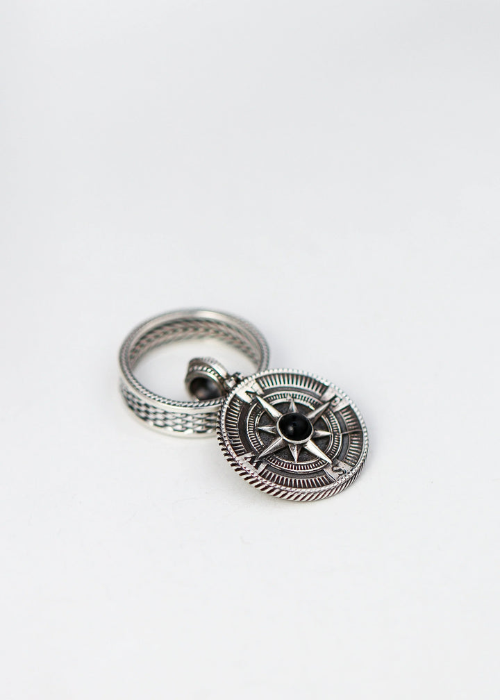 Silver Compass Pendant